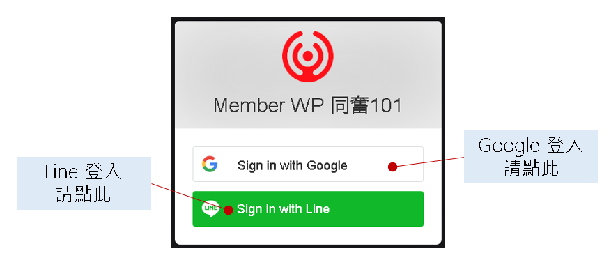 同奮101登入畫面
